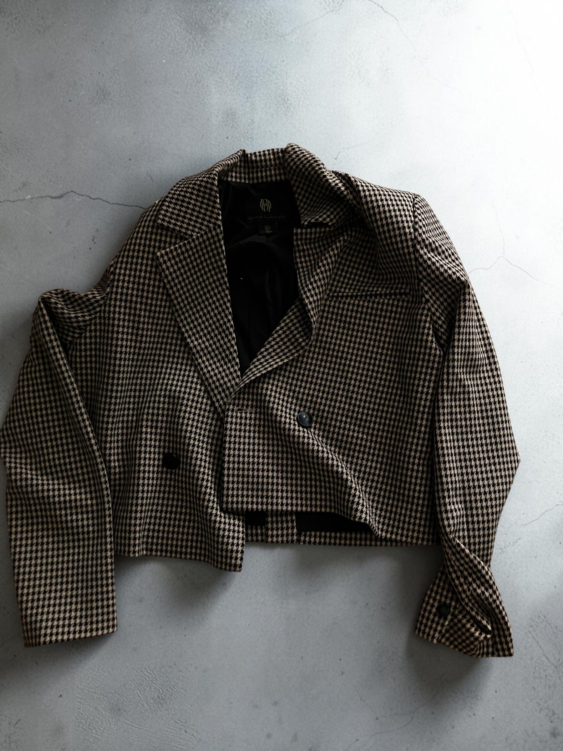 House of Harlow Cropped Houndstooth Blazer – Size Small