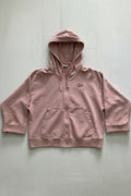 Authentic Puma Vintage Womens Full Zip Cropped Hoodie Dusty Pink